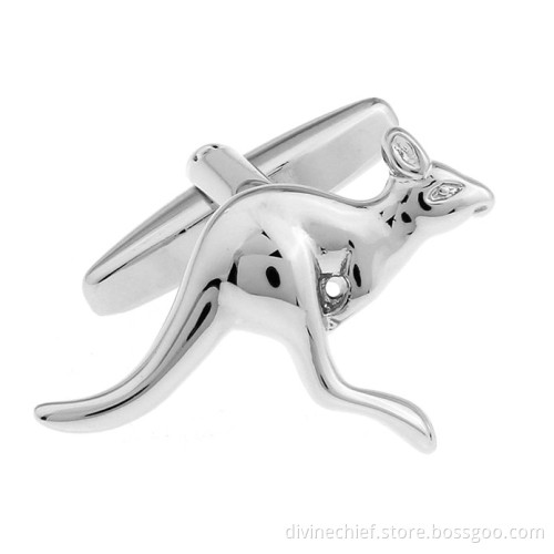 Top Quality Plating & Polishing Brass/Copper Cufflinks Customized Kangaroo Shape Cufflinks For Shirt